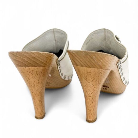 Rare Vintage DIOR by John Galliano White Embroidered Floral Print Clogs … - Picture 9 of 14